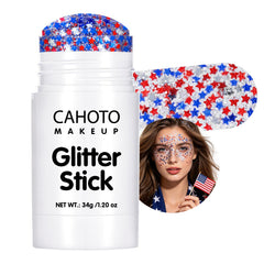 CAHOTO front packaging showing patriotic red white blue glitter stick and benefits