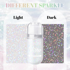 CAHOTO texture glitter swatch on skin highlighting chameleon shimmer benefit
