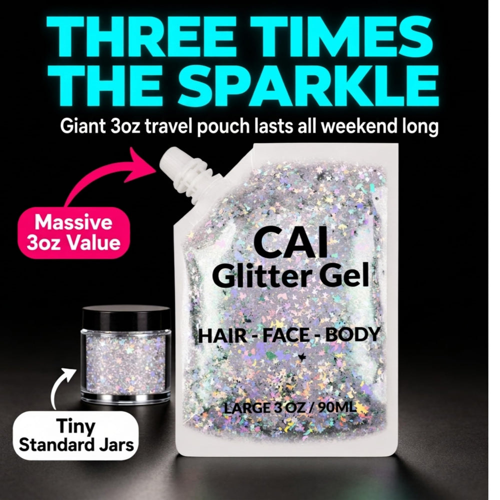 CAI BEAUTY NYC child at party wearing glitter safely for family-friendly celebrations