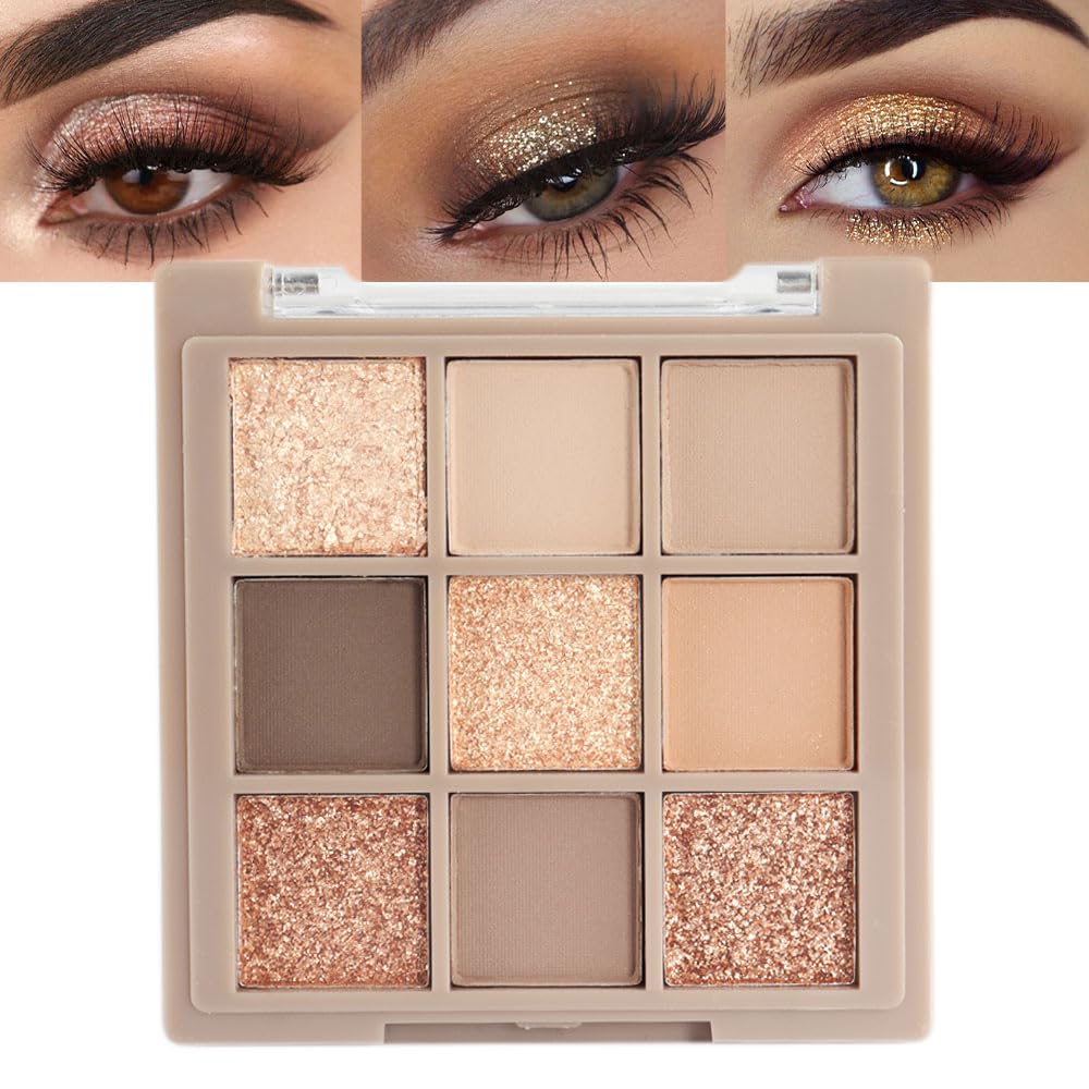 CAKAILA palette front view showing nine shades and compact layout benefit travel-ready selection