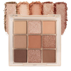 CAKAILA palette front view showing nine neutral shades and compact design