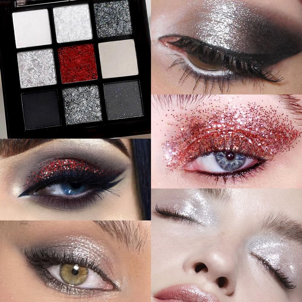 CAKAILA open palette top view showing nine deep matte and shimmer shades for dramatic looks