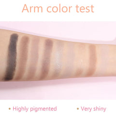 CAKAILA swatches on arm showing pigmentation and blendable warm neutrals