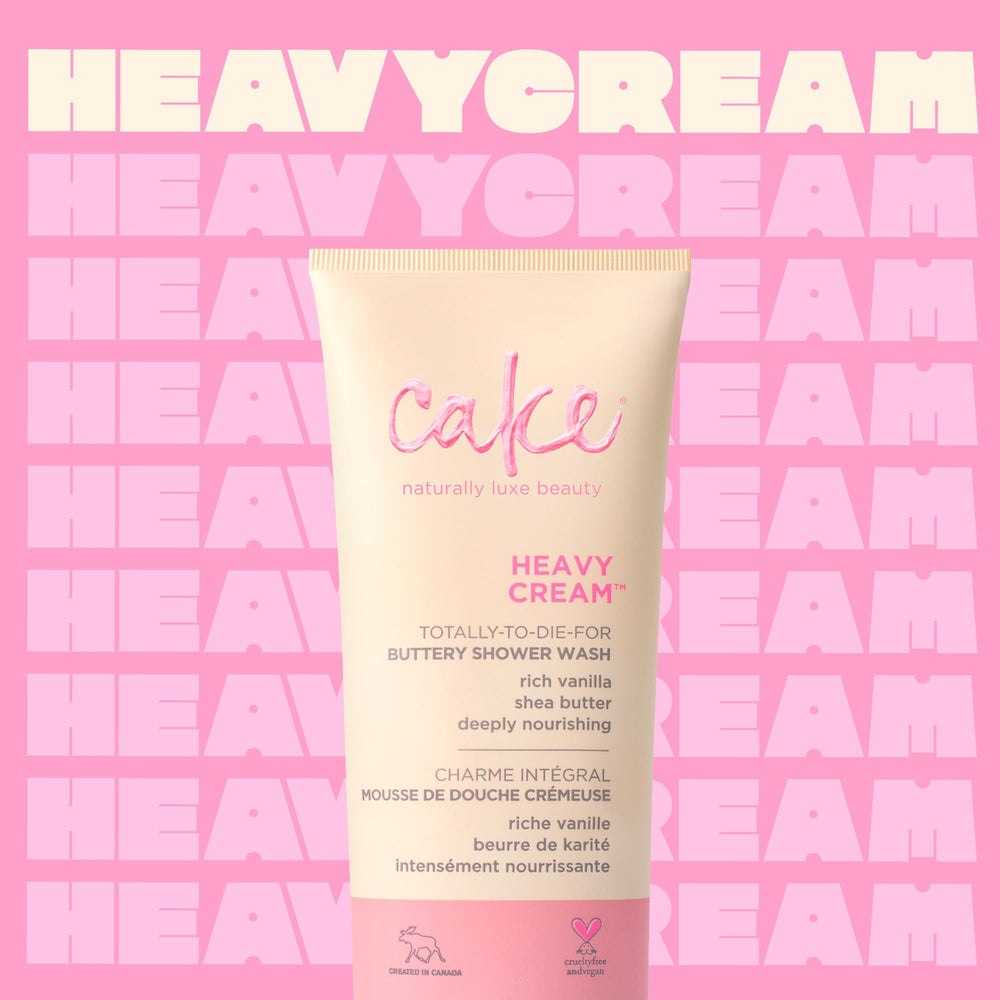 Cake Beauty label close-up highlighting ingredient claims and clean formulation benefit