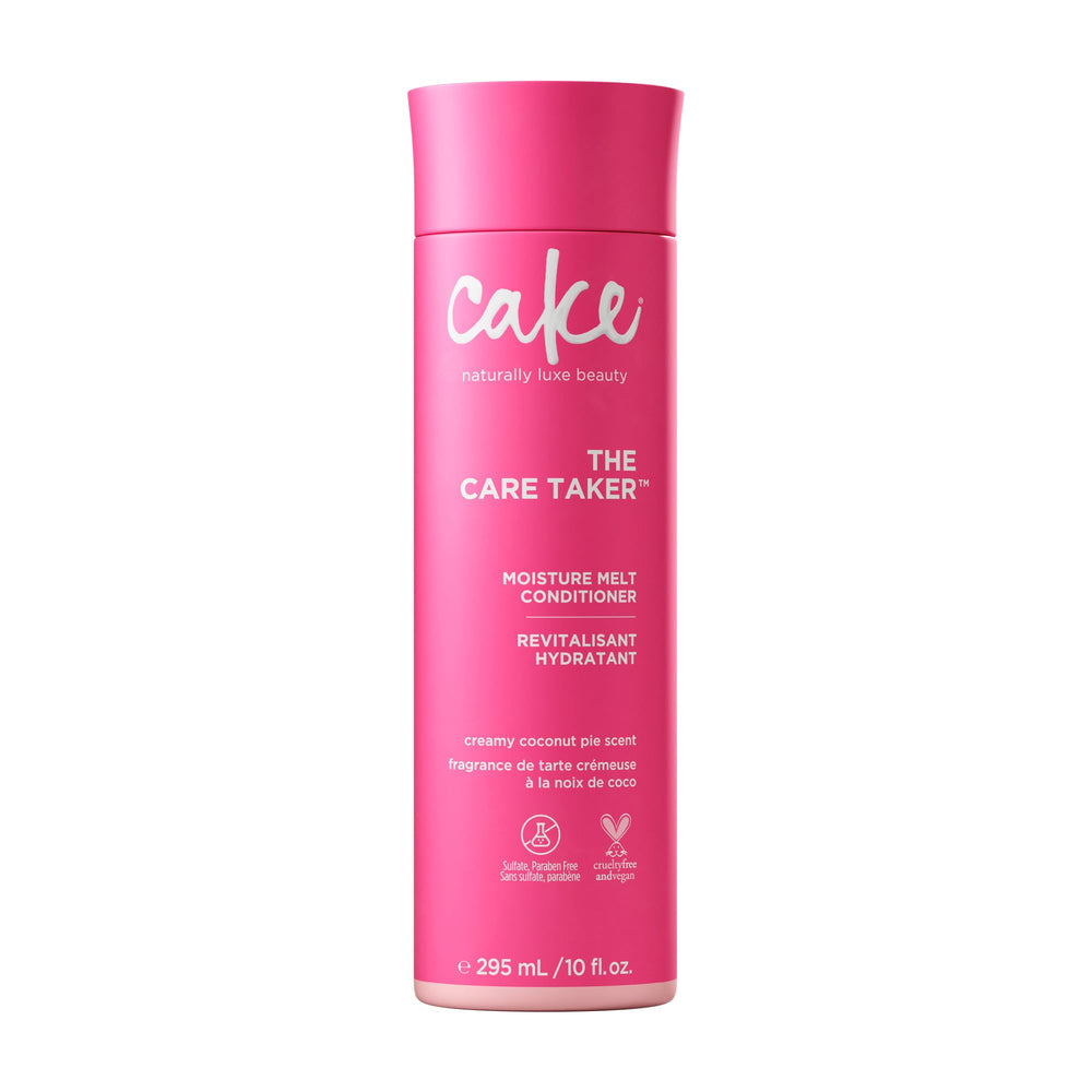 Cake Beauty Care Taker front packaging shows bottle and scent notes, highlighting hydration benefit