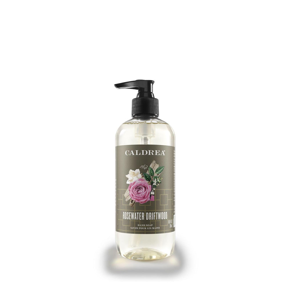 Caldrea front bottle showing label and 10.8 oz capacity for decorative benefit