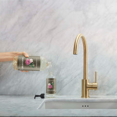 Caldrea pump close-up demonstrating easy dispensing and controlled use