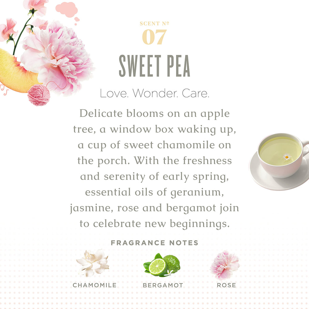 Caldrea Sweet Pea foam on hands demonstrating gentle lather and moisturizing feel