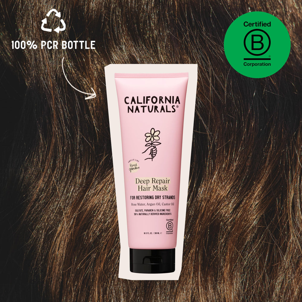 California Naturals being applied to towel-damp hair showing easy application benefit