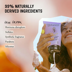 California Naturals applying cream in hand for even distribution and slip