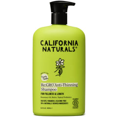 California Naturals Re:GRO front bottle view showing label and pump, clear product identity and benefit