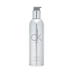 Calvin Klein CK One body lotion front packaging shows clean design and brand benefit