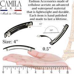 Camila Paris AD819 holding half-up hairstyle for a neat everyday benefit