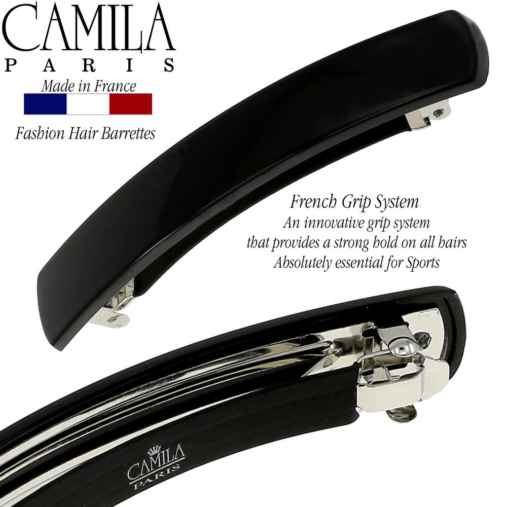Camila Paris AD819 side profile highlighting glossy acetate durability benefit