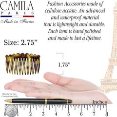 Camila Paris close-up of curved teeth showing smooth finish and gentle grip benefit