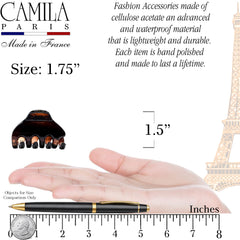 Camila Paris tortoise shell detail highlighting polished, stylish look