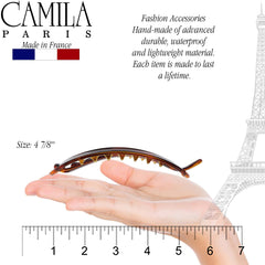 Camila Paris clasp close‑up showing non‑metal closure for secure no‑snag grip