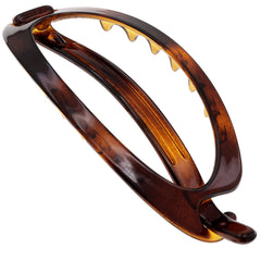Camila Paris front view of barrette showing polished finish and elegant shape benefit: stylish hold
