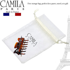 Camila Paris installed in a bun demonstrating secure all-day hold for thick hair