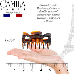 Camila Paris open jaw detail displaying smooth teeth to prevent hair snagging