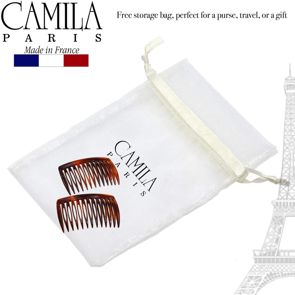 Camila Paris two combs crossed holding a bun for extra stability
