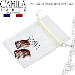 Camila Paris two combs crossed holding a bun for extra stability