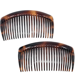 Camila Paris front view two combs showing elegant tortoiseshell finish and secure hold