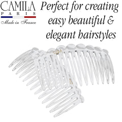 Camila Paris comb in hand demonstrating 2.75-inch scale and portability benefit