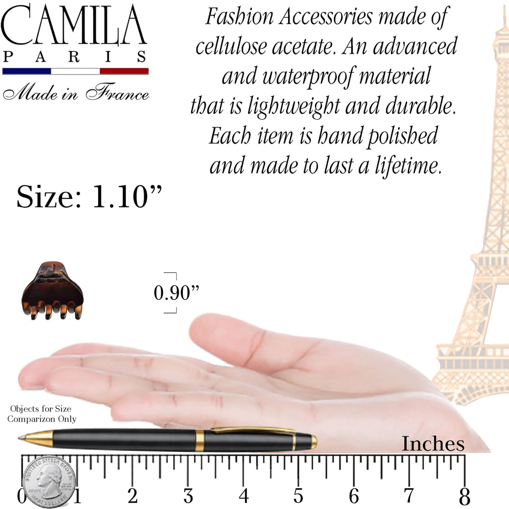 Camila Paris side profile flat-jaw detail showing secure no-slip grip