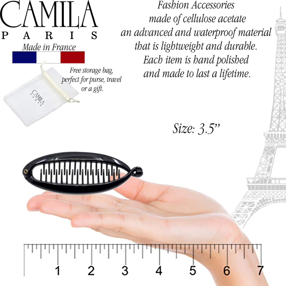 Camila Paris NV138 side profile showing curved fishtail shape for secure fit