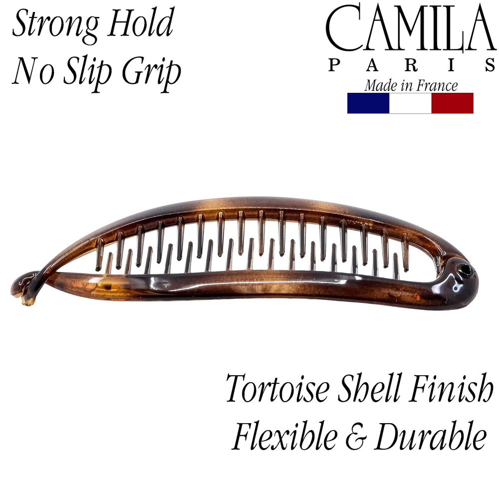 Camila Paris clip in a hand showing compact 4.5-inch scale benefit