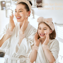 Canitor headband in use during face wash for mess-free routine