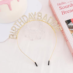 Canitor on-model closeup showing crown enhancing birthday outfit and confidence