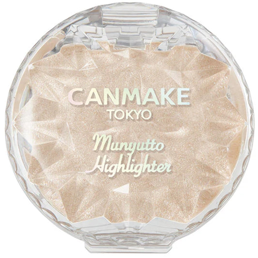 CANMAKE Munyutto compact front view showing sleek packaging and portable design benefit