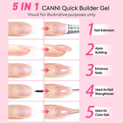 CANNI gel curing under LED lamp showing quick, even cure and low odor