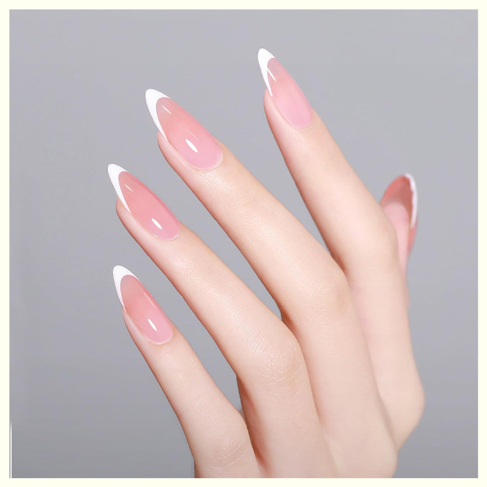 CANNI builder gel nails after curing demonstrating glossy long-lasting shine