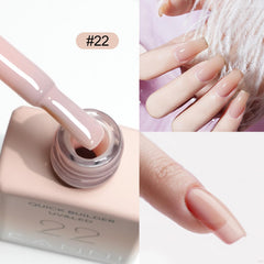 CANNI builder gel on brush close-up demonstrating smooth self-leveling for precise shaping