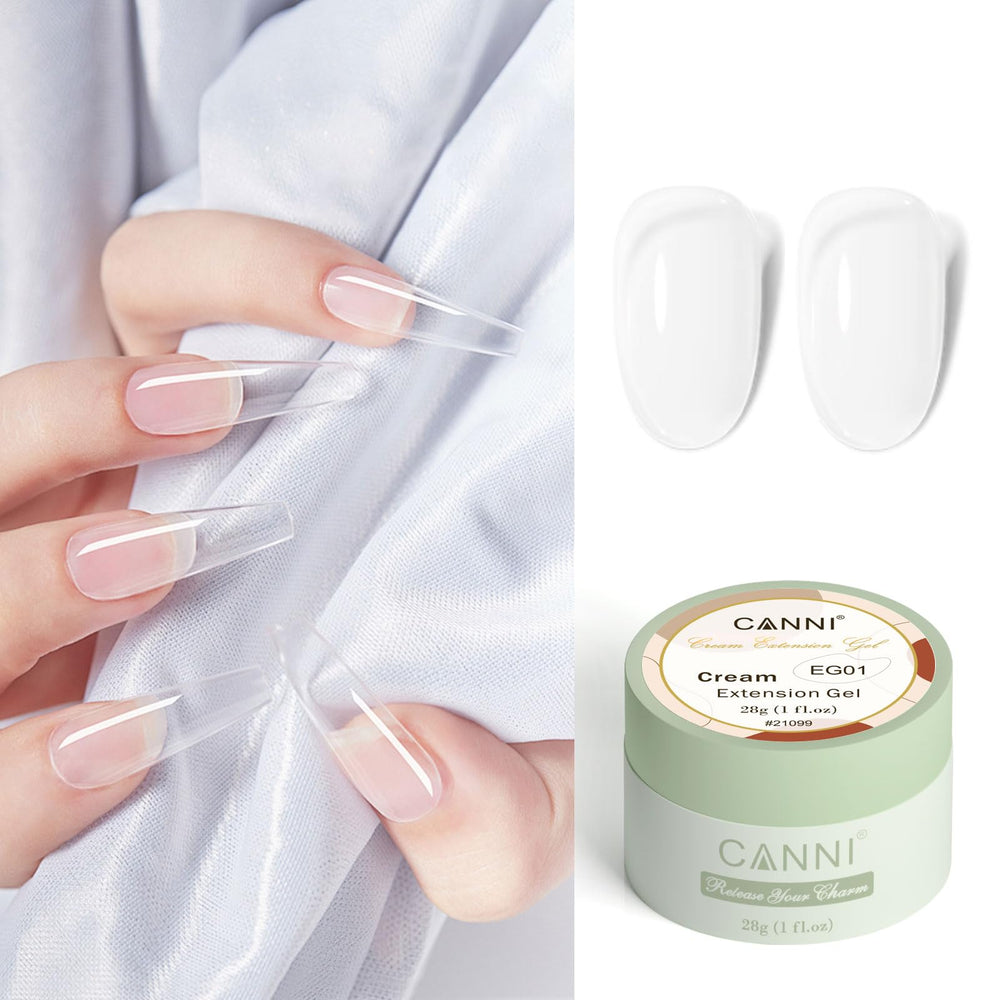 CANNI builder gel jelly texture closeup highlighting smooth spreadability benefit