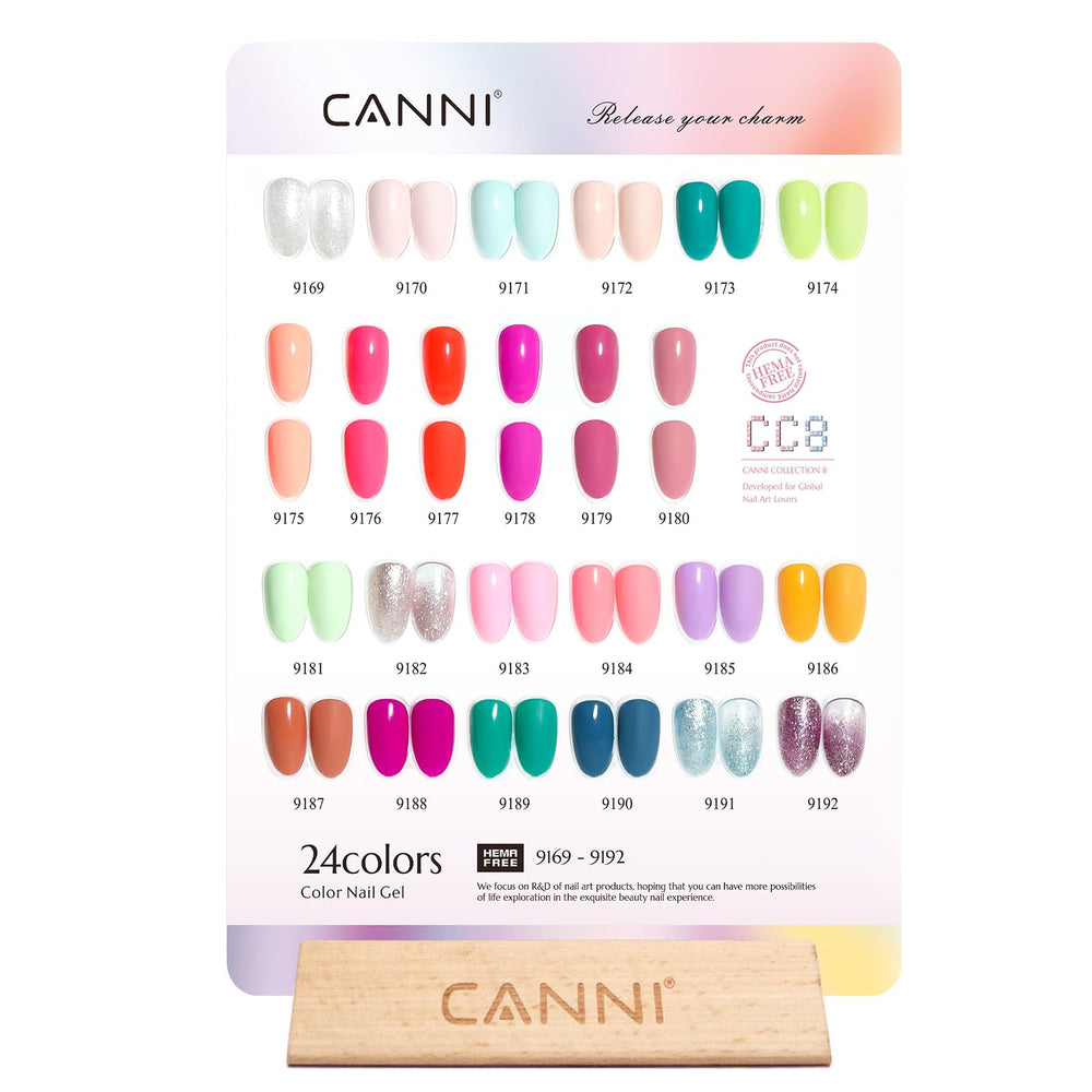 CANNI color bottles in a row for quick shade selection benefit