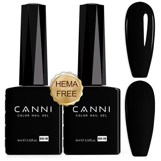 CANNI front packaging of black gel set showing neat gift-ready box and benefits