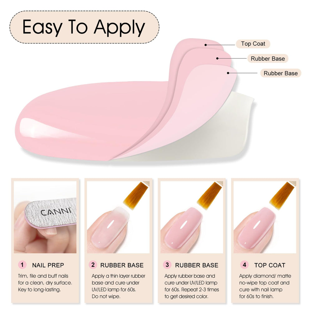 CANNI before and after nails showing strengthened, smoother nail plates
