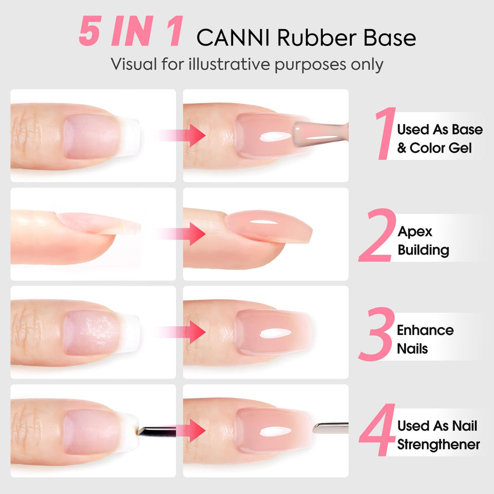 CANNI brush applying base gel for smooth self-leveling and easy control
