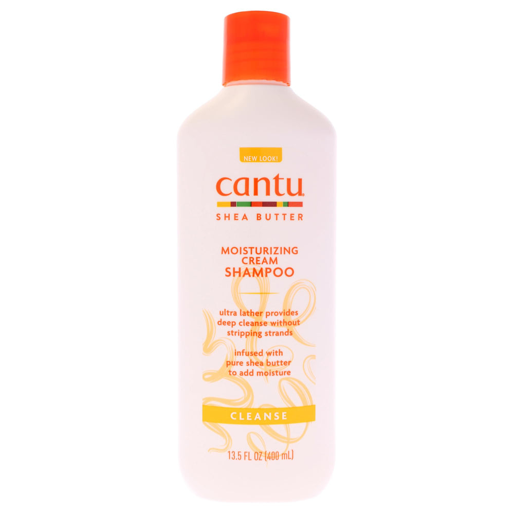 Cantu moisturizing cream shampoo front bottle showing size and label benefit