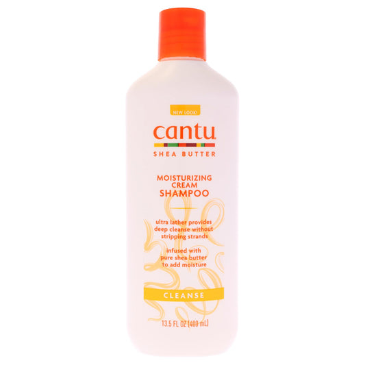 Cantu moisturizing cream shampoo front bottle showing size and label benefit
