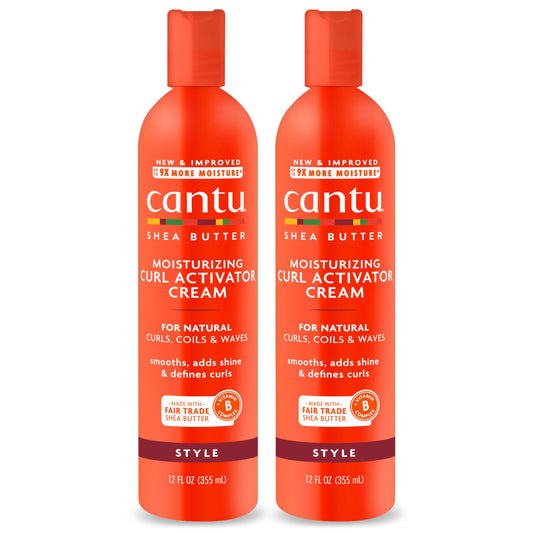 Cantu front packaging showing jar that defines curls and adds shine