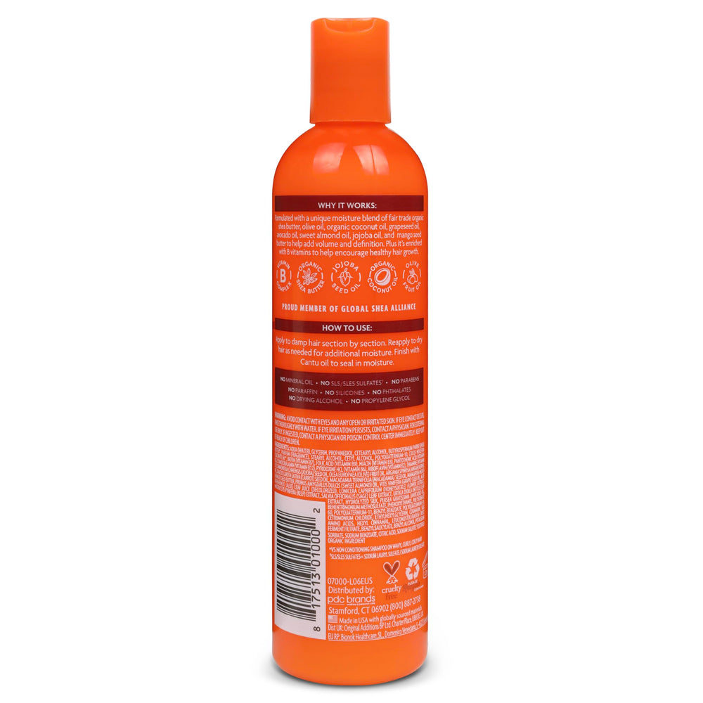 Open jar texture of Cantu cream highlighting smooth moisturizing texture