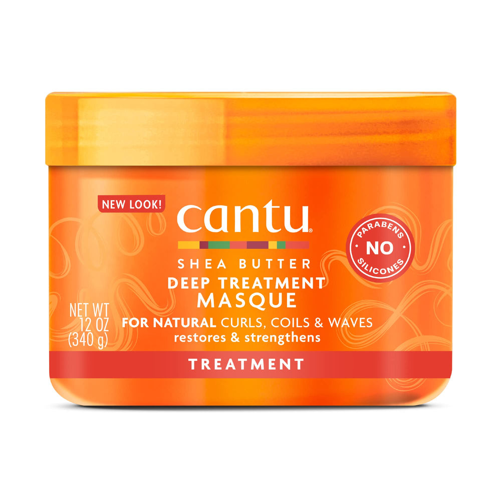 Cantu masque front packaging showing 12 oz and benefits