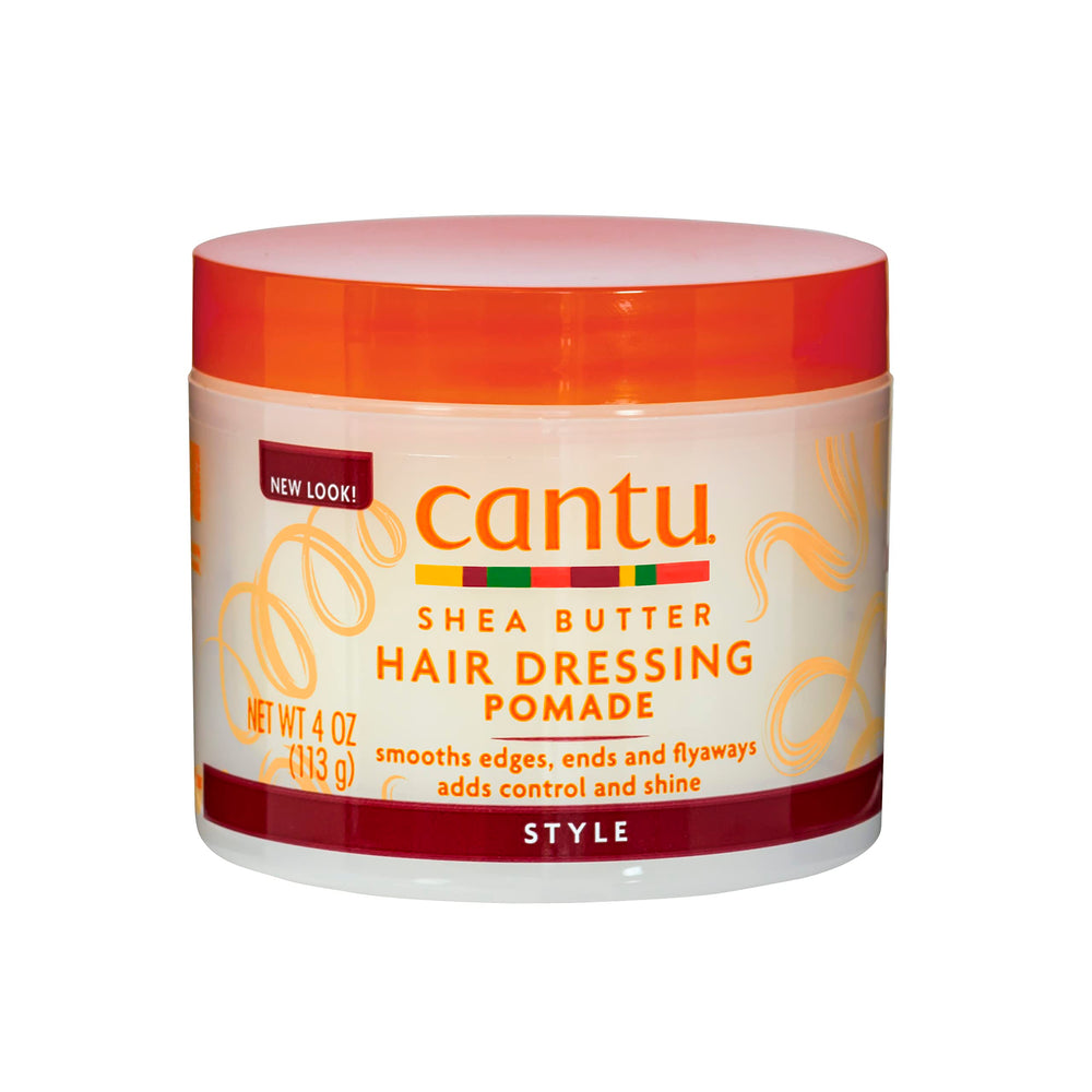 Cantu pomade 4 oz front jar showing label and compact size for travel