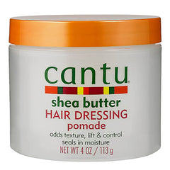 Cantu pomade jar front view showing label and 4 oz size for defined styling