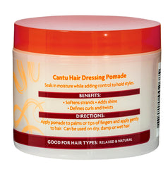 Cantu pomade texture close-up displaying creamy shea butter-rich finish